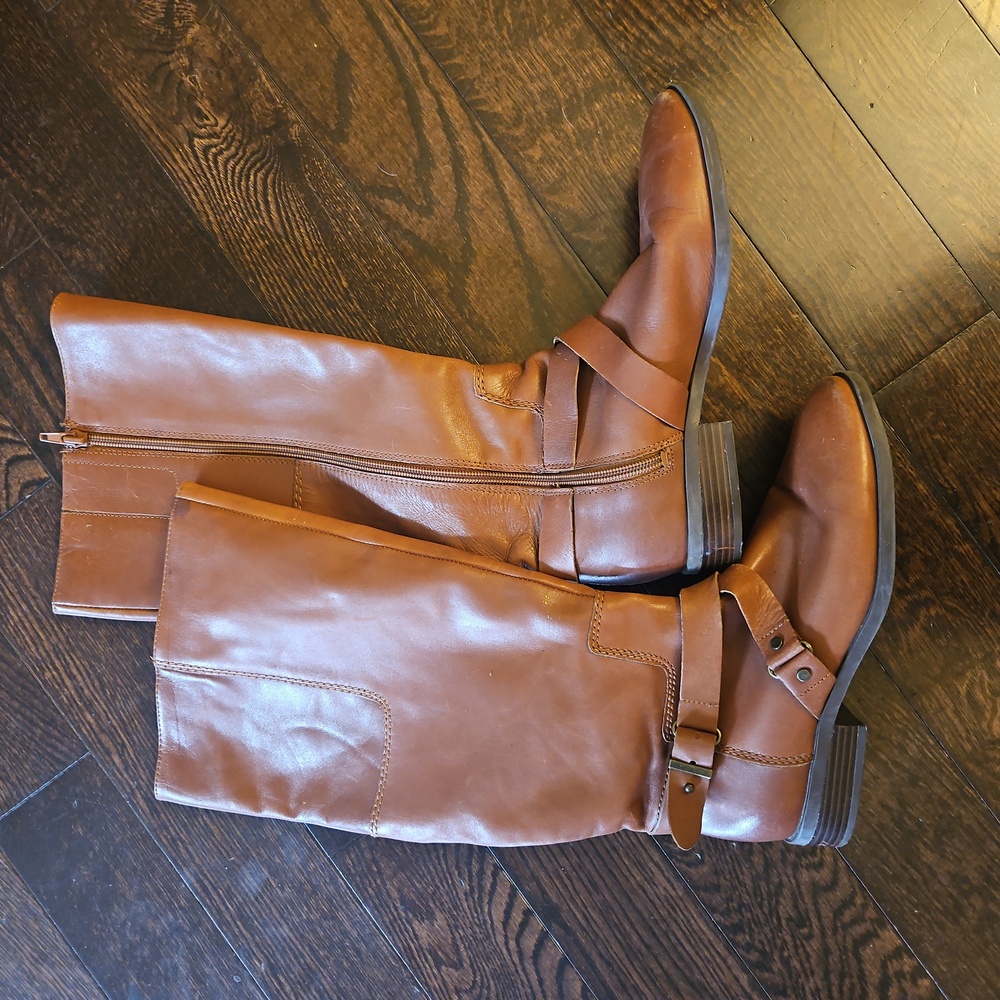 Nine West Womens Brown Leather Boots
